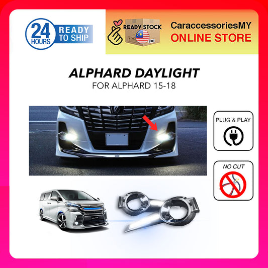 Toyota Alphard ANH30 2015-2018 GS (Aero Bumper Suspension) Fog Lamp Cover Chrome DRL LED Running Day Light