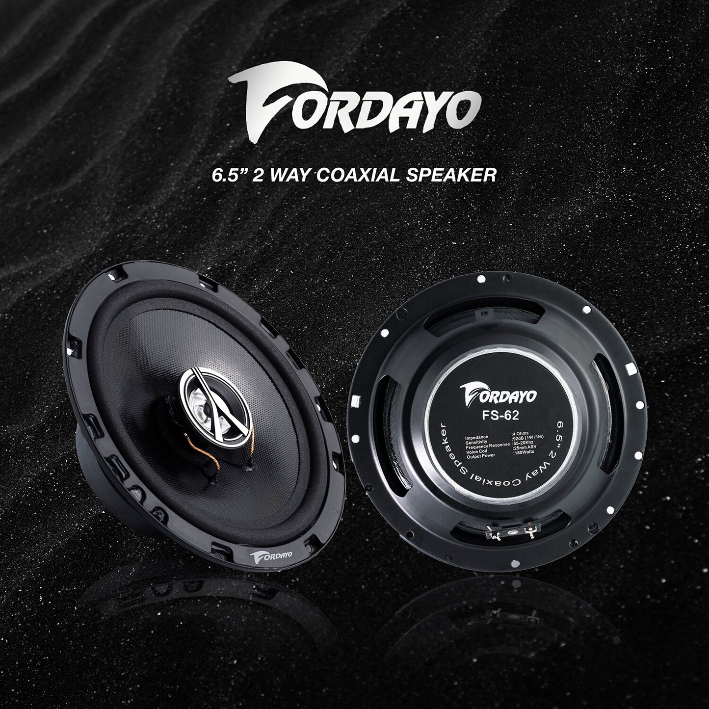 Fordayo 6.5 inch 2 way coaxial speaker car audio speakers speker kereta tweeter woofer bass 汽车喇叭音响 front & rear door universal