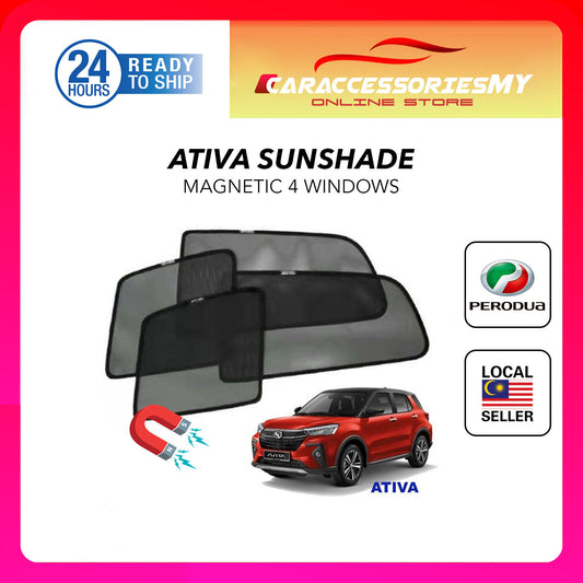 Perodua Ativa magnetic sunshade car UV protection window shade sun shields 4pcs