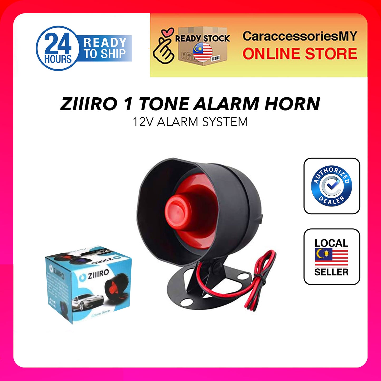 Car Super Loud 12V Alarm System Siren Electric Replacement 1 Tone car horns bike lorry alarm horn