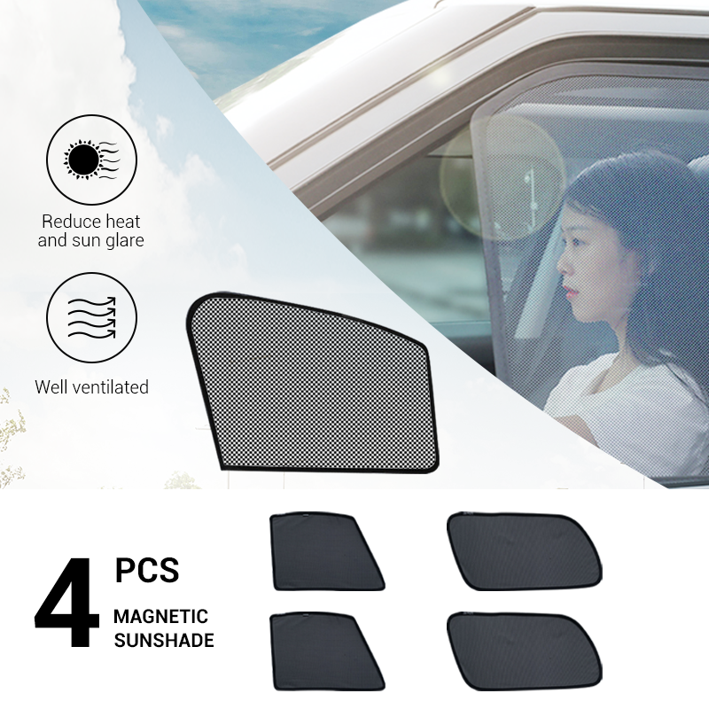 Perodua Ativa magnetic sunshade car UV protection window shade sun shields 4pcs