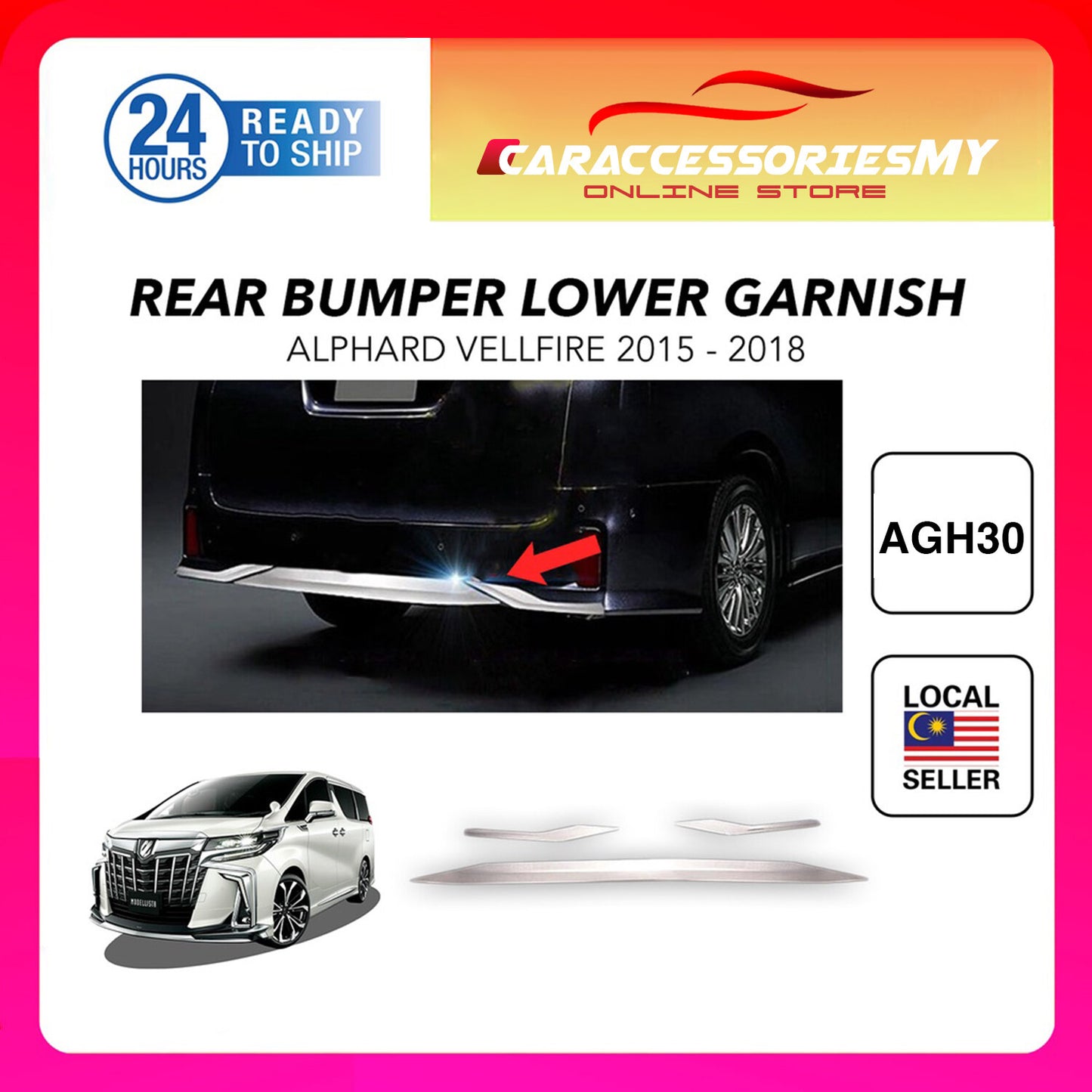 Toyota Alphard Vellfire AGH30 Rear Bumper Lower Garnish YH612