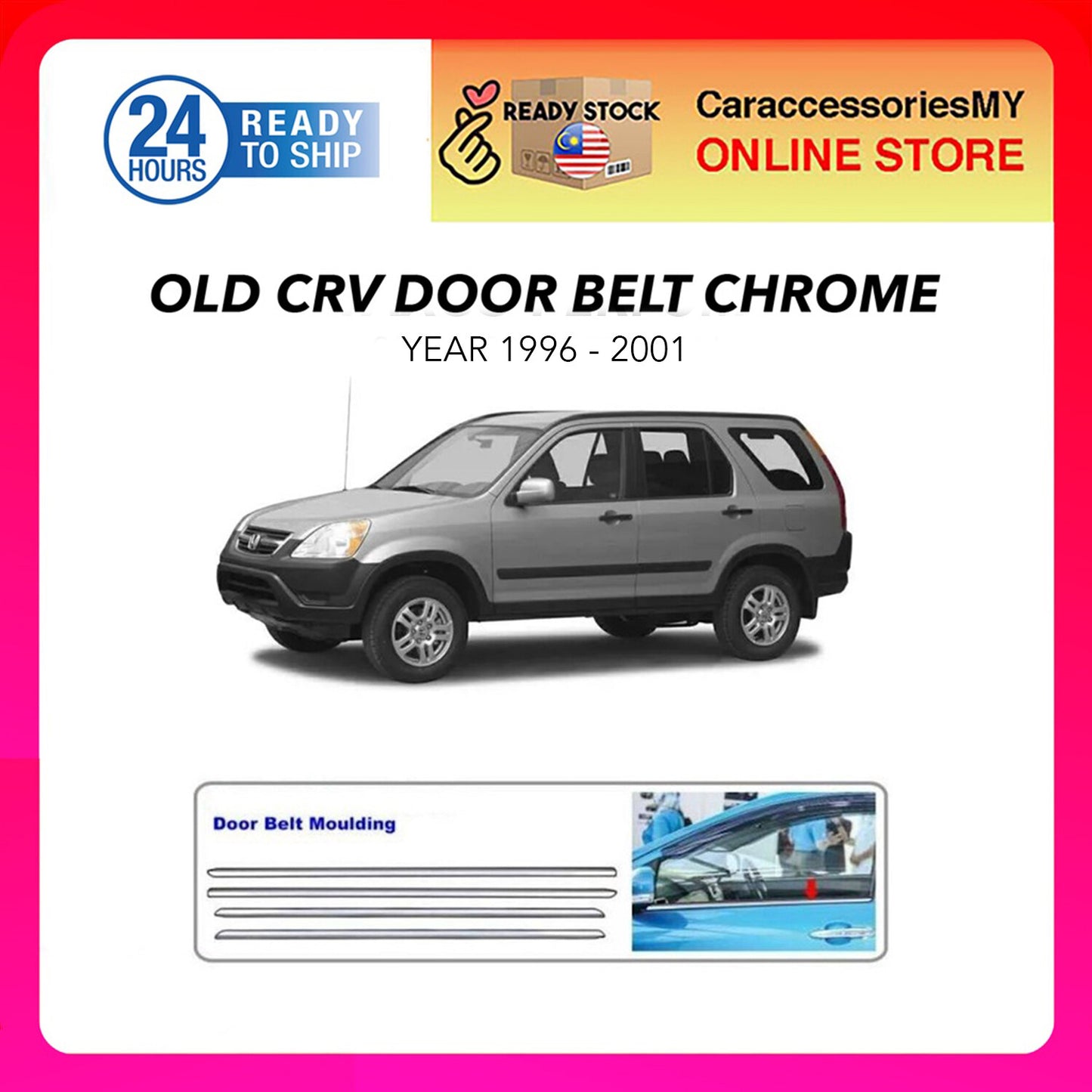 Honda CR-V Old Chrome Window Trim/Lining/Door Belt Moulding 1996 - 2001