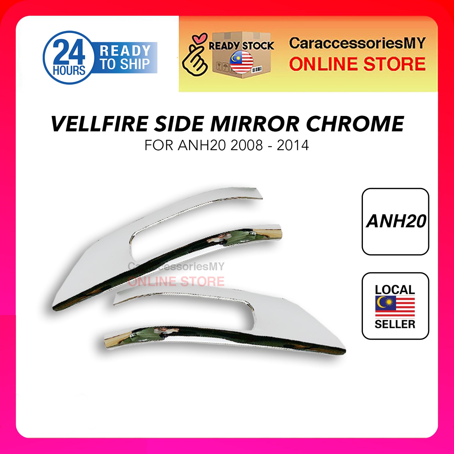 Toyota Vellfire accessories ANH20 2008-2014 side mirror chrome liner cover vellfire car accessories