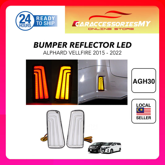 Toyota Alphard Vellfire AGH30 2015-2022 Rear Bumper Reflector Brake Light Signal Lamp Angel Wing LED