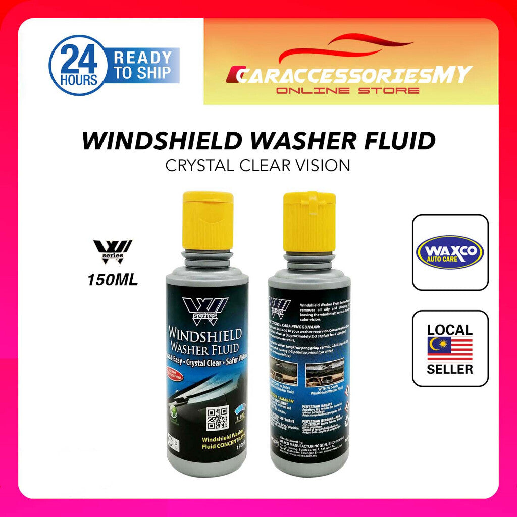 Waxco W SERIES Windshield washer fluid 150ml car wiper tank windscreen cleaner penggelap cermin kereta