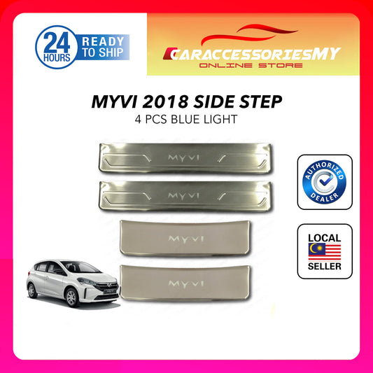 perodua myvi new 2018 - 2022 Blue LED Door Side Sill Step Plate