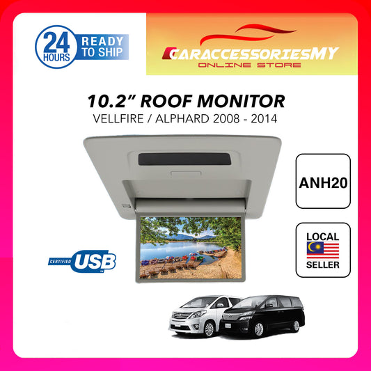 Toyota Alphard Vellfire ANH20 2008-2014 Roof Monitor 10.2 Inch Full HD Car Roof TV