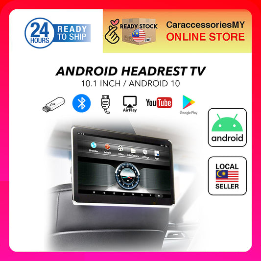 Fordayo universal android 2+32GB headrest monitor rear seat tv 10.1 inch WiFi MicroSD Clip on Airplay Kid Car TV