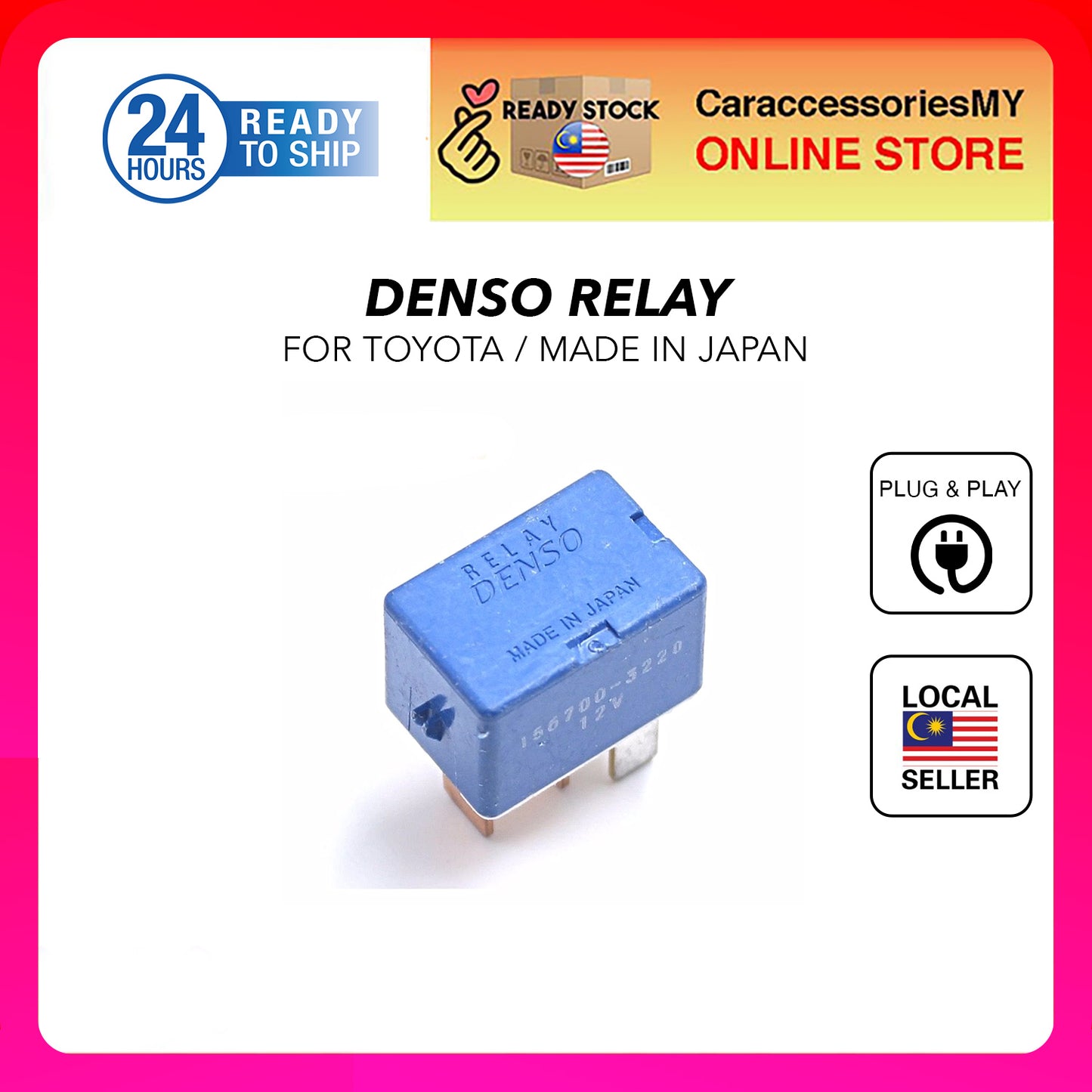 Toyota denso relay made in japan 4 pin 12v 90987 - 02027 156700 - 2870 power relay original perodua