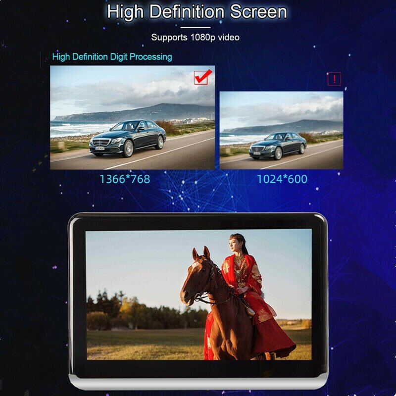 Fordayo universal android 2+32GB headrest monitor rear seat tv 10.1 inch WiFi MicroSD Clip on Airplay Kid Car TV