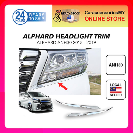 Toyota Alphard ANH30 2015-2019 Headlight Trim ABS Chrome Car Styling Headlamp Chrome Garnish