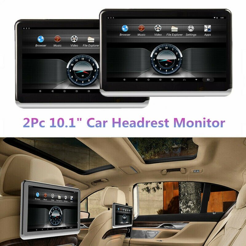 Fordayo universal android 2+32GB headrest monitor rear seat tv 10.1 inch WiFi MicroSD Clip on Airplay Kid Car TV