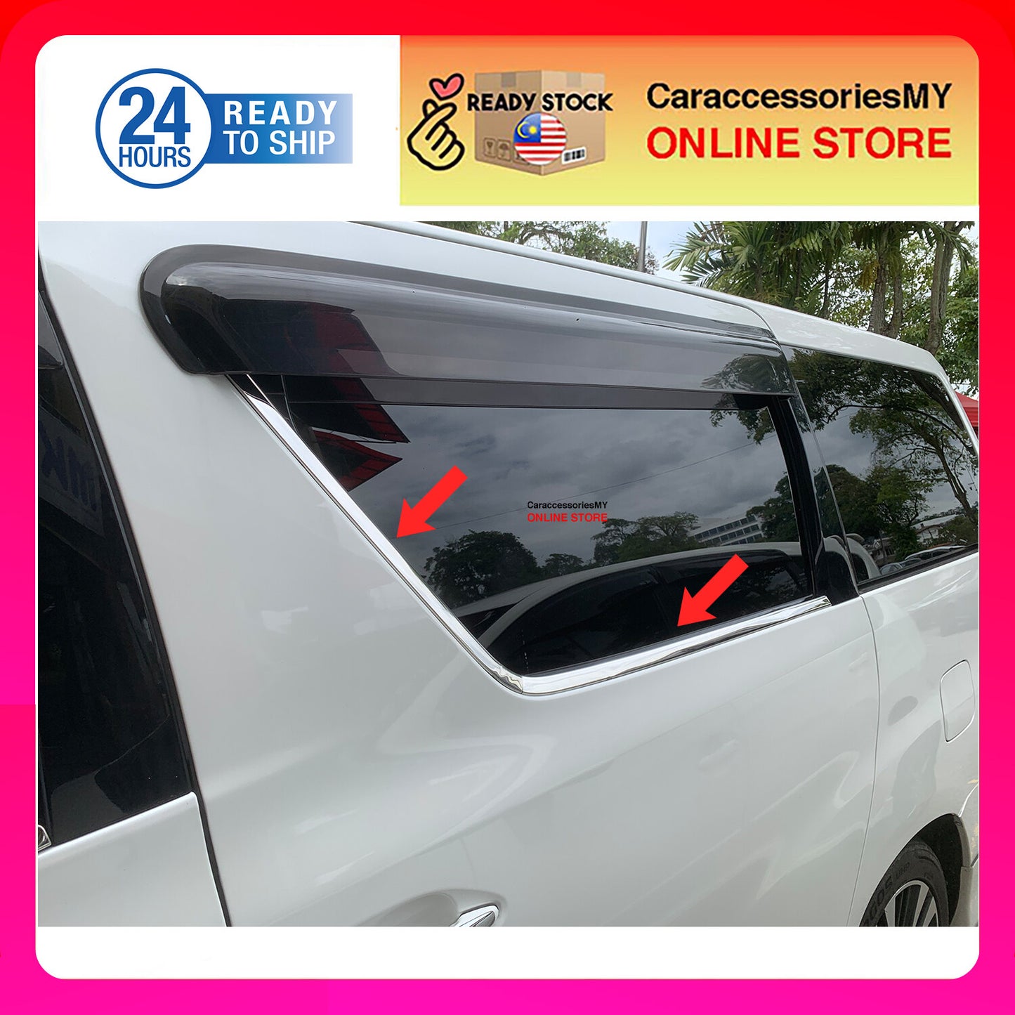 Toyota Alphard Vellfire ANH20 2008-2014 Window Moulding Chrome Door Belt Moulding Window Lining 6PCS Stainless Steel