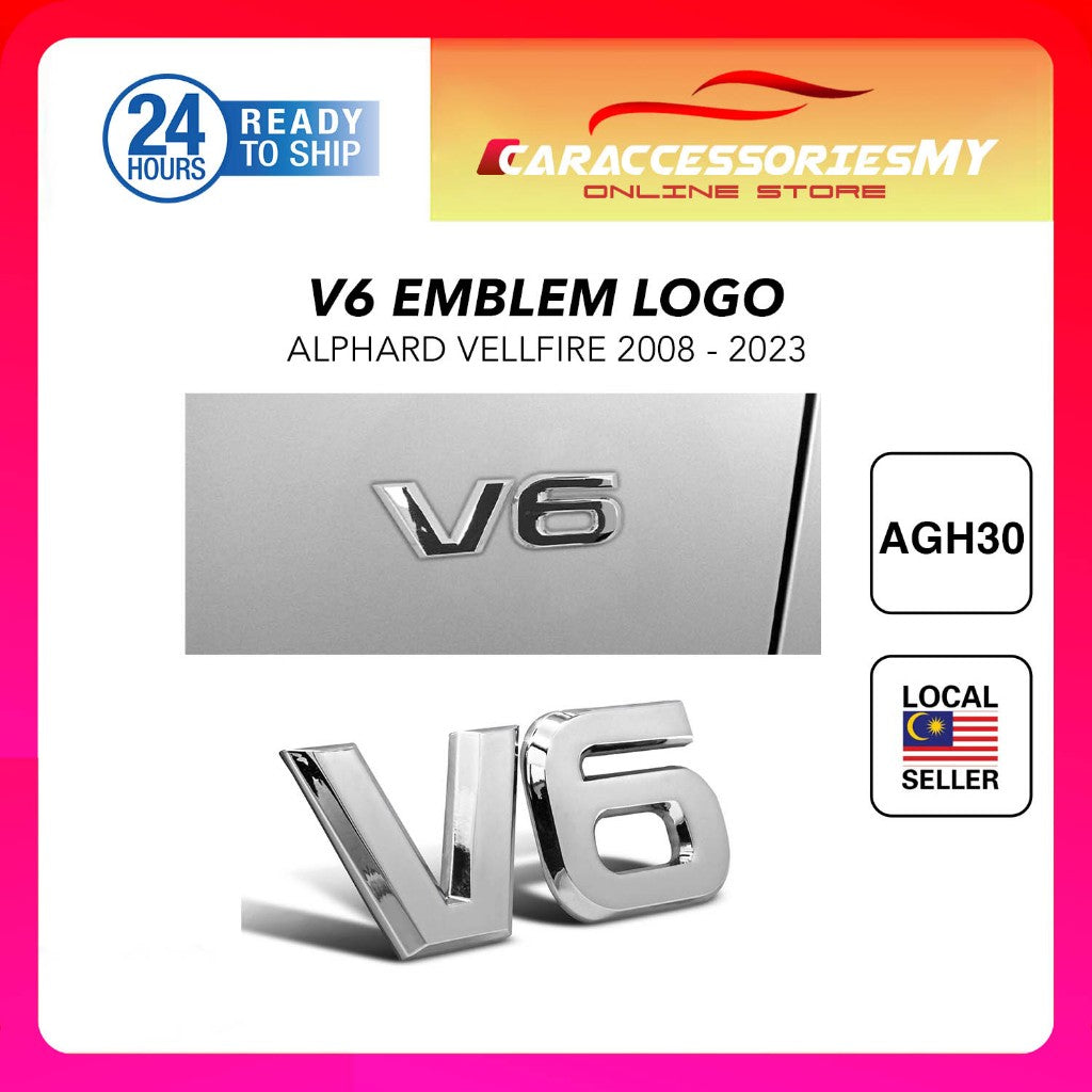 Toyota Alphard Vellfire AGH30 ANH30 ANH20 AH10 V6 Emblem Logo Chrome Stickers