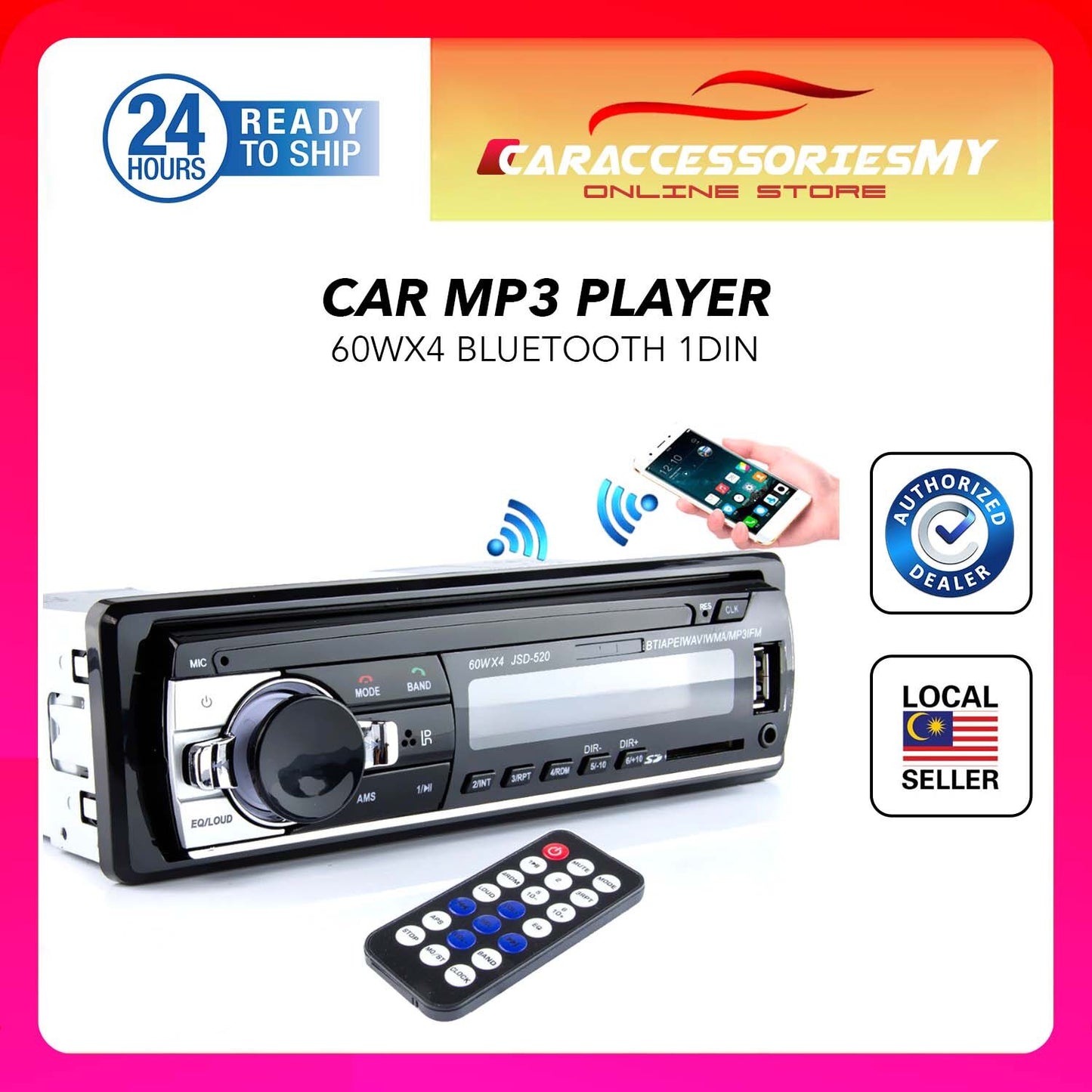 Car MP3 Player Single din Bluetooth USB Car Radio Player SD AUX MP3 Audio Receiver Remote