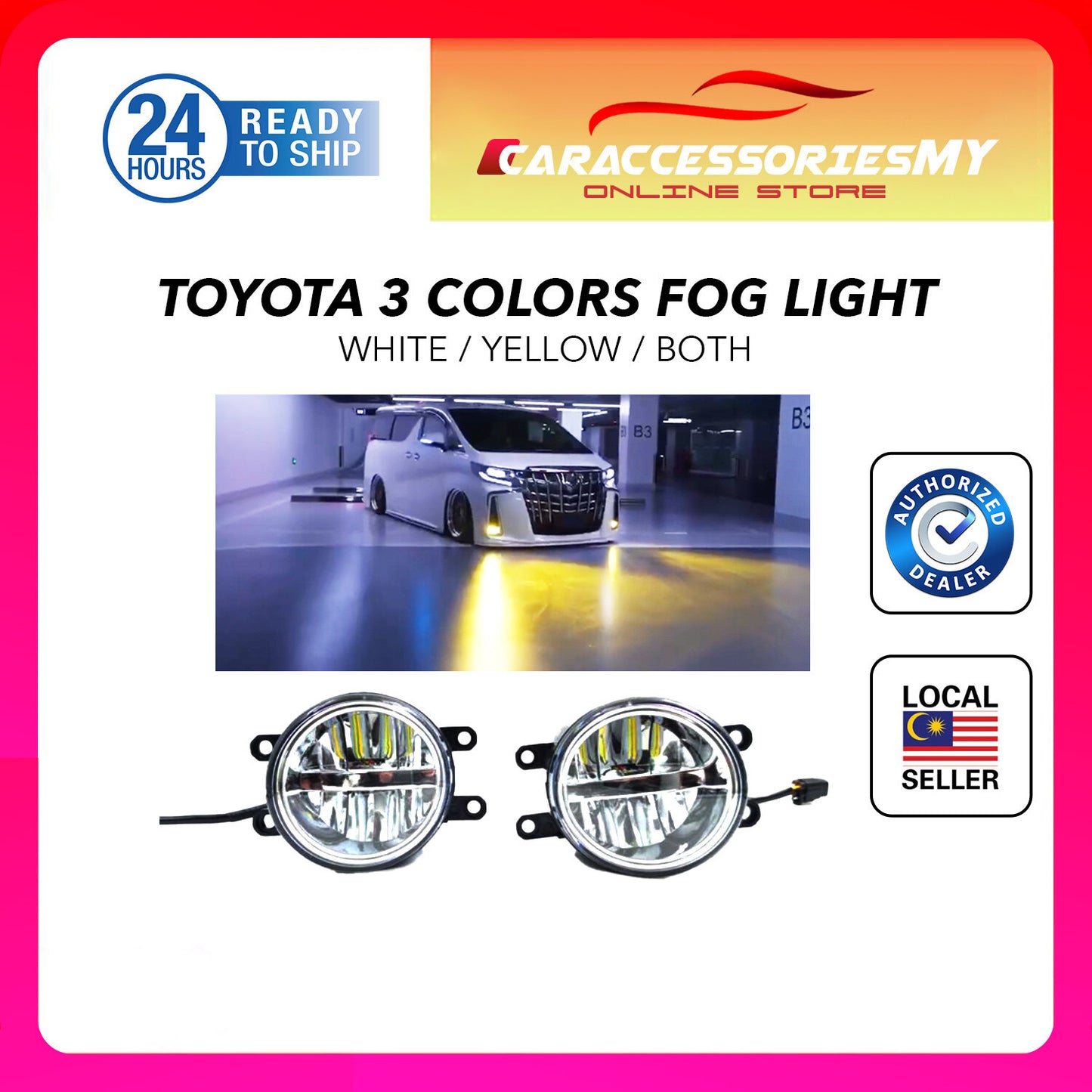 3 Colors LED Fog Lamp Toyota Alphard Vellfire AGH30 EX566