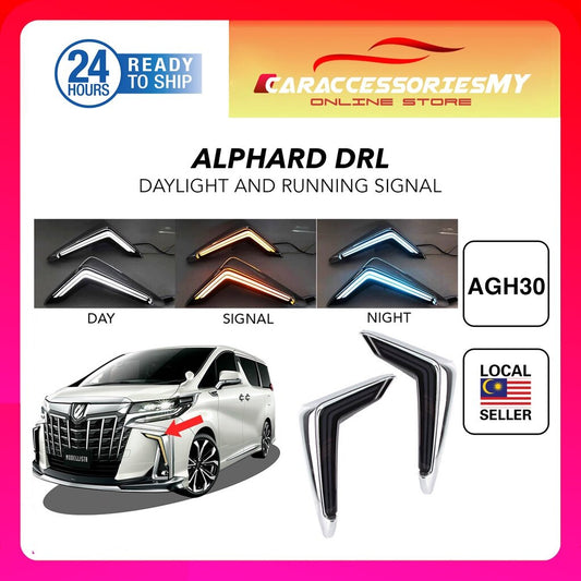 Toyota Alphard ANH30 AGH30 AH30 2018-2021 DRL 3 colour Aero Modellista Daylight DRL Turn Signal Front Bumper Light