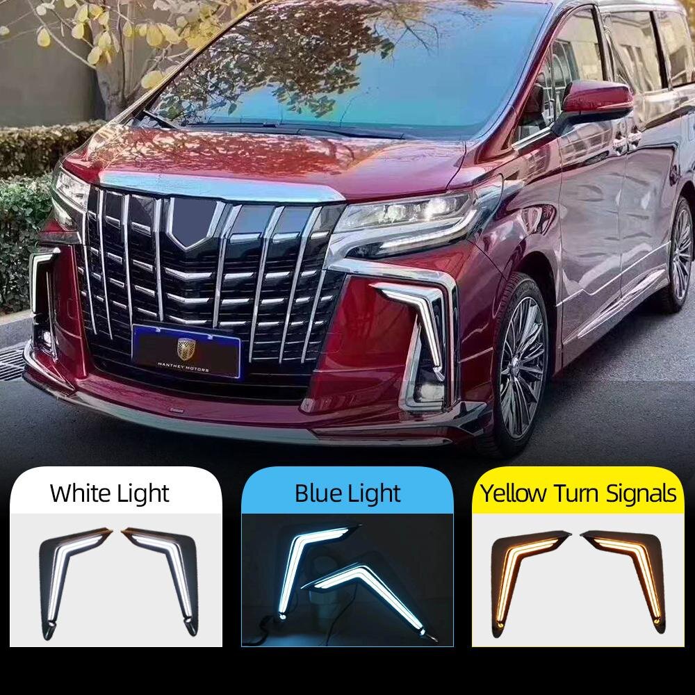 Toyota Alphard ANH30 AGH30 AH30 2018-2021 DRL 3 colour Aero Modellista Daylight DRL Turn Signal Front Bumper Light