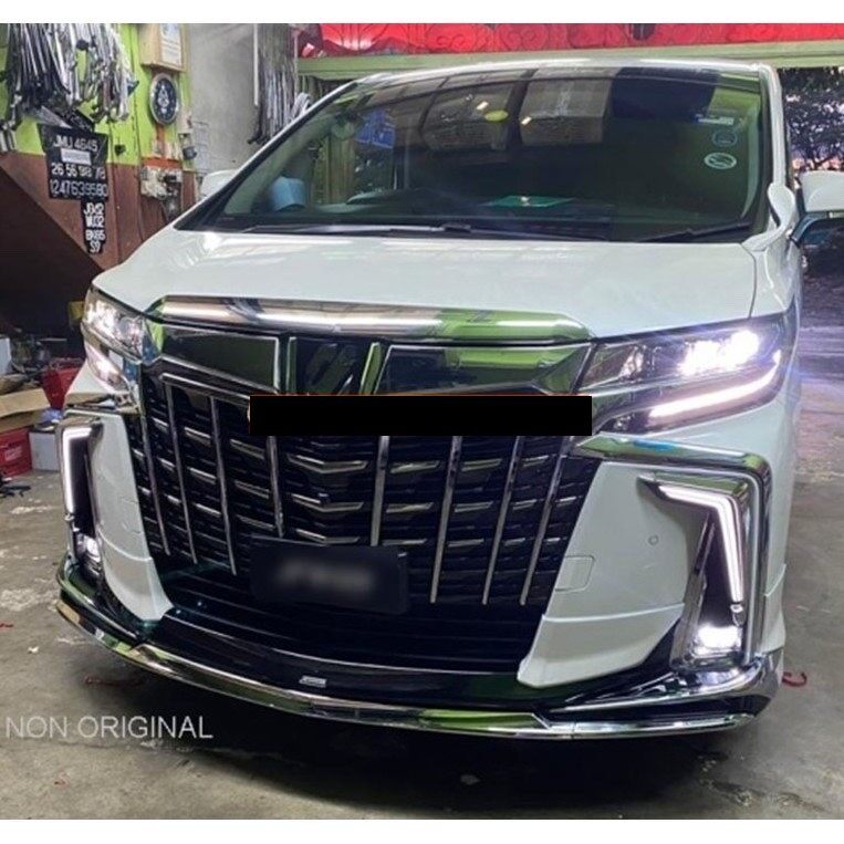 Toyota Alphard ANH30 AGH30 AH30 2018-2021 DRL 3 colour Aero Modellista Daylight DRL Turn Signal Front Bumper Light