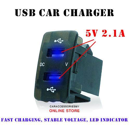 Honda USB car charger 2 LED USB slot 5V 2.1A fast charging current protection car accessories honda