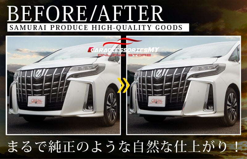 Toyota Alphard 2018-2021 ANH30 AGH30 Front Bumper Chrome Fog Lamp Fog Light Grille Garnish Trim Cover