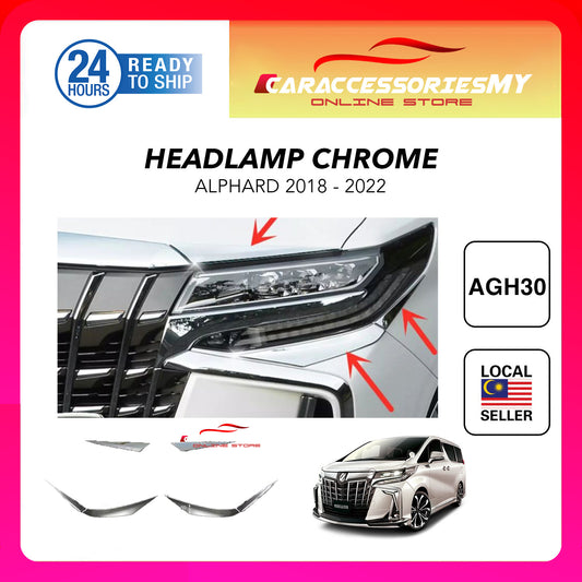 Toyota Alphard AGH30 2018 Front Bonnet Headlight Chrome Garnish Trim Cover Stainless Steel 6PCS