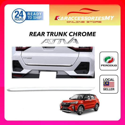 Perodua Ativa rear trunk bumper guard chrome garnish luggage boot door protector tail trim accessories exterior