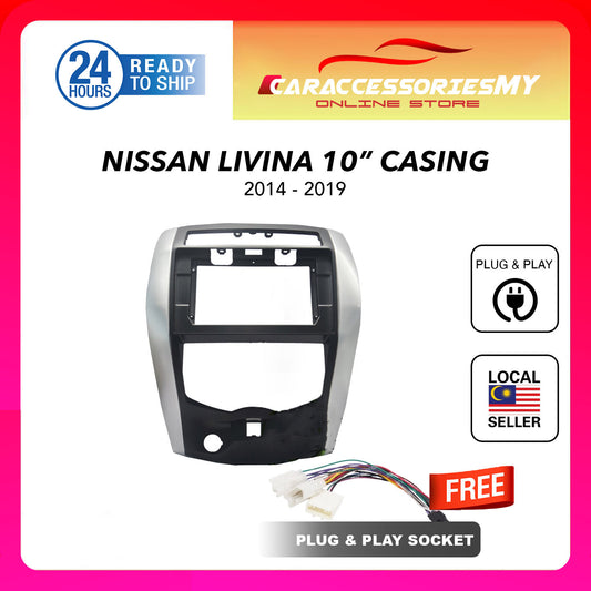 Nissan Livina 2014 - 2019 10 inch car android player casing with socket plug and play