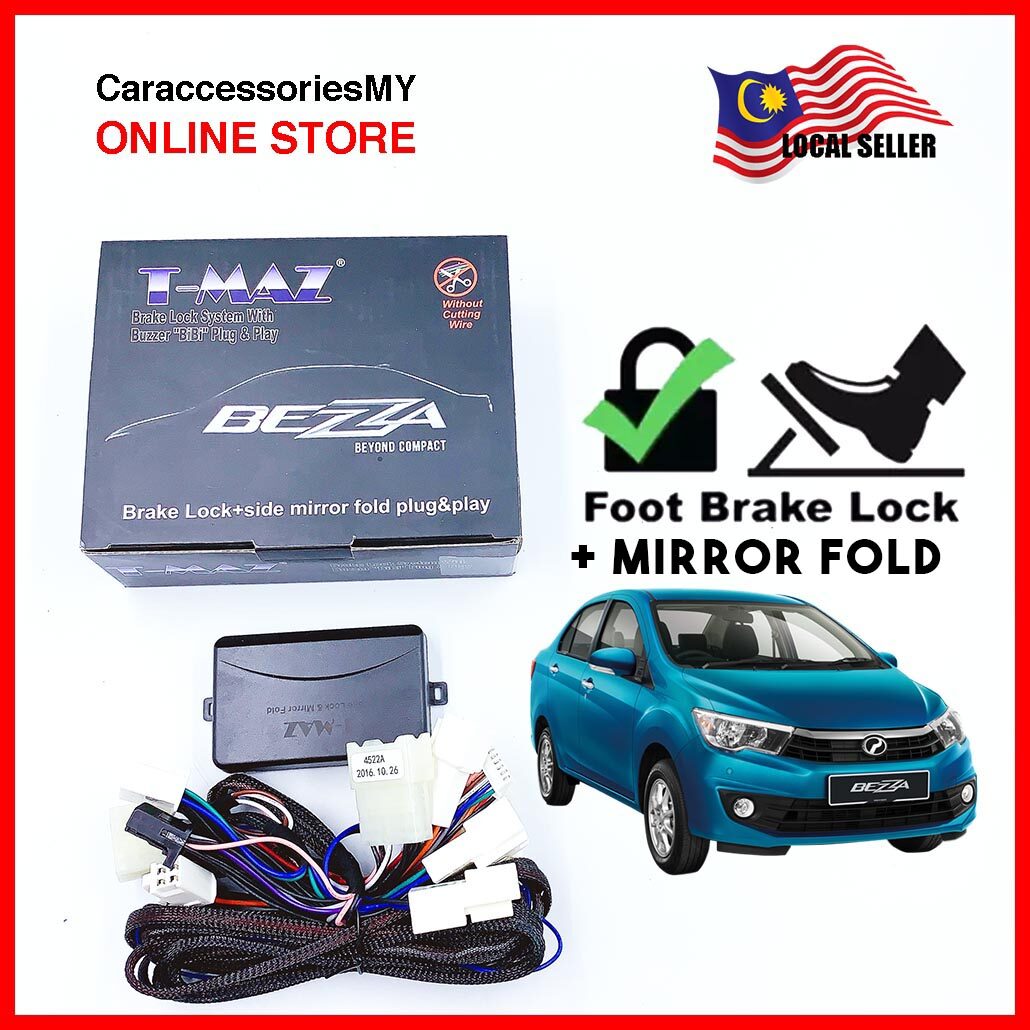 perodua bezza auto brake lock + mirror fold t-maz plug and play bezza accessories