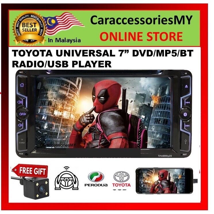 TYPE X Toyota universal 7 inch DVD player double din car multimedia MP5/ Mirrorlink free camera radio kereta