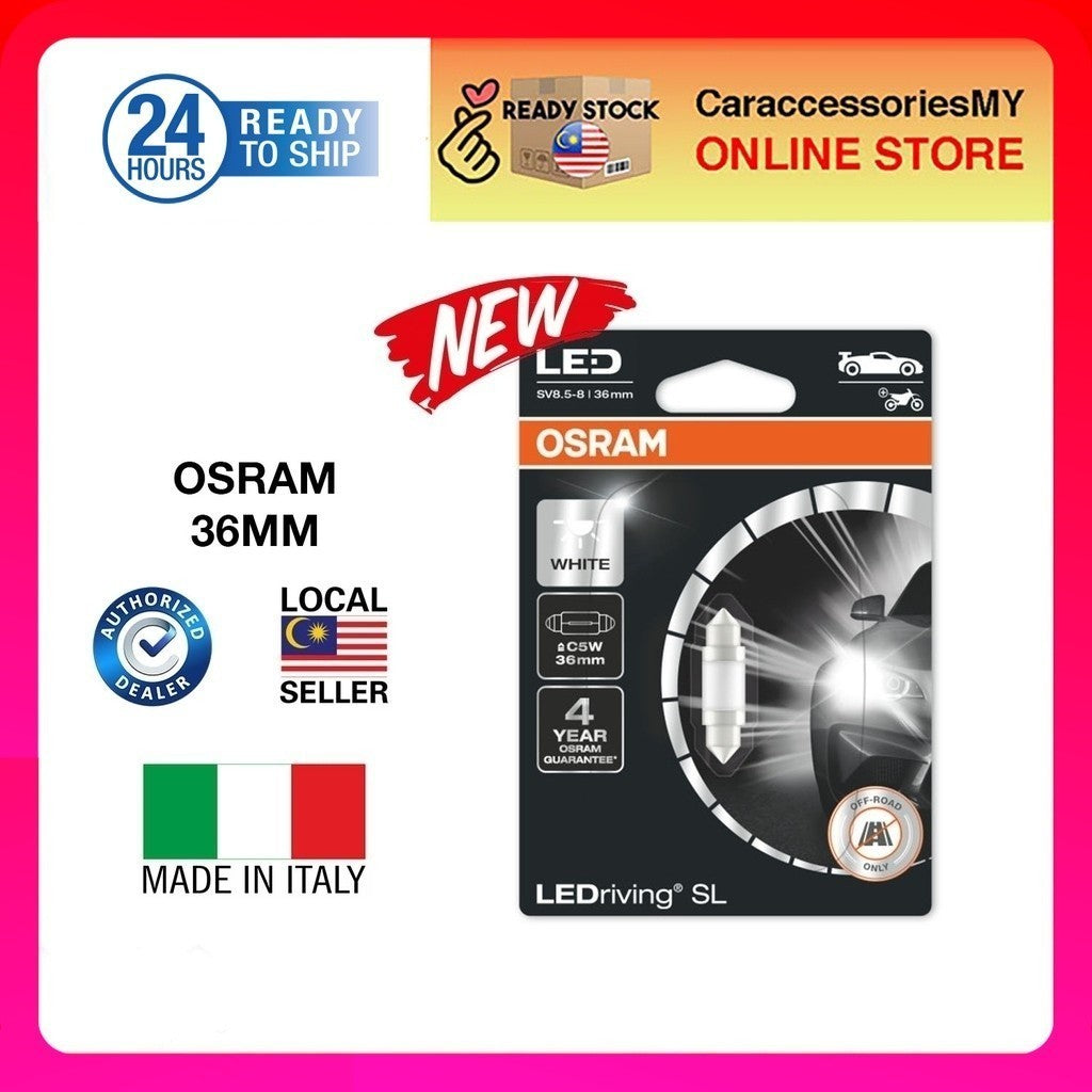 Osram Led Festoon 36mm 12V Cool White Car Interior Light Bulbs 6000k 6418 10x36 LEDriving WHITE