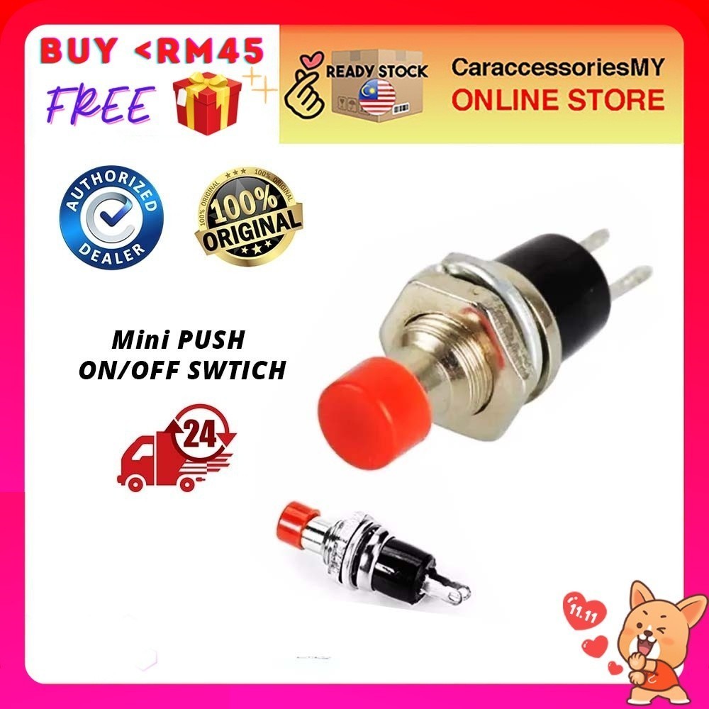 Mini Momentary On Off Push Button Reset Switch 0.5A 125V Red Knob 2 Pin Terminal 2pin mini metal push on button switch