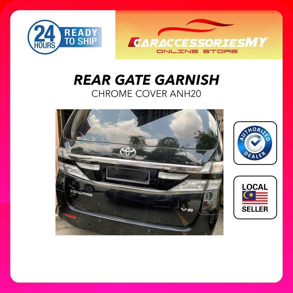 Toyota Alphard Vellfire ANH20 2008-2014 Rear Trunk Garnish Chrome TV184-1