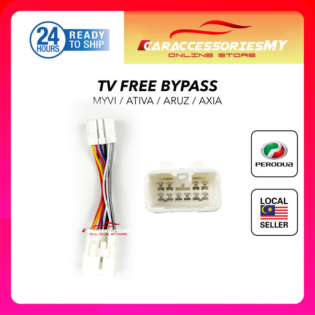 Perodua Ativa Aruz Axia Alza Bezza Myvi ByPass Car Cable Video In Motion TV Free Socket video restriction