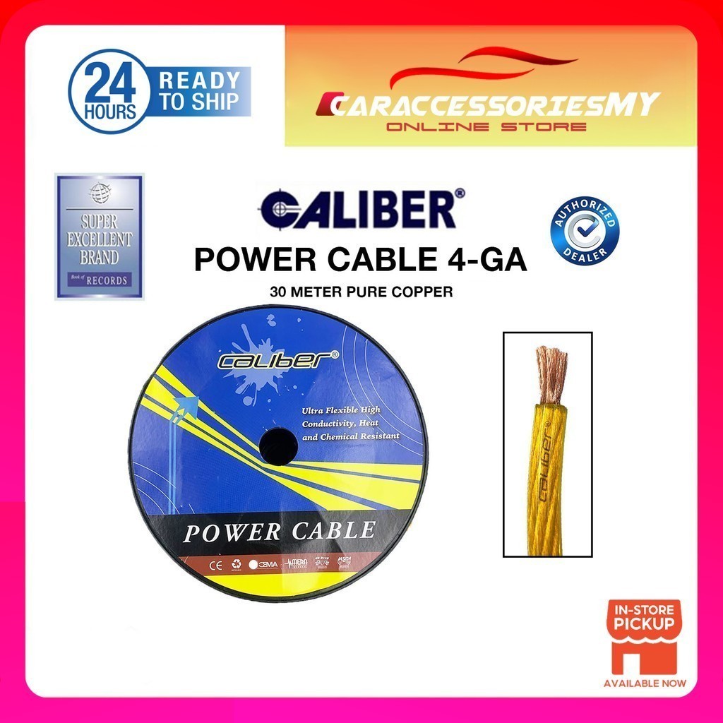Caliber Audio Power Cable Tebal 4GA for Power Amp Use Bare Copper Subwoofer Speaker Horn Cable Copper