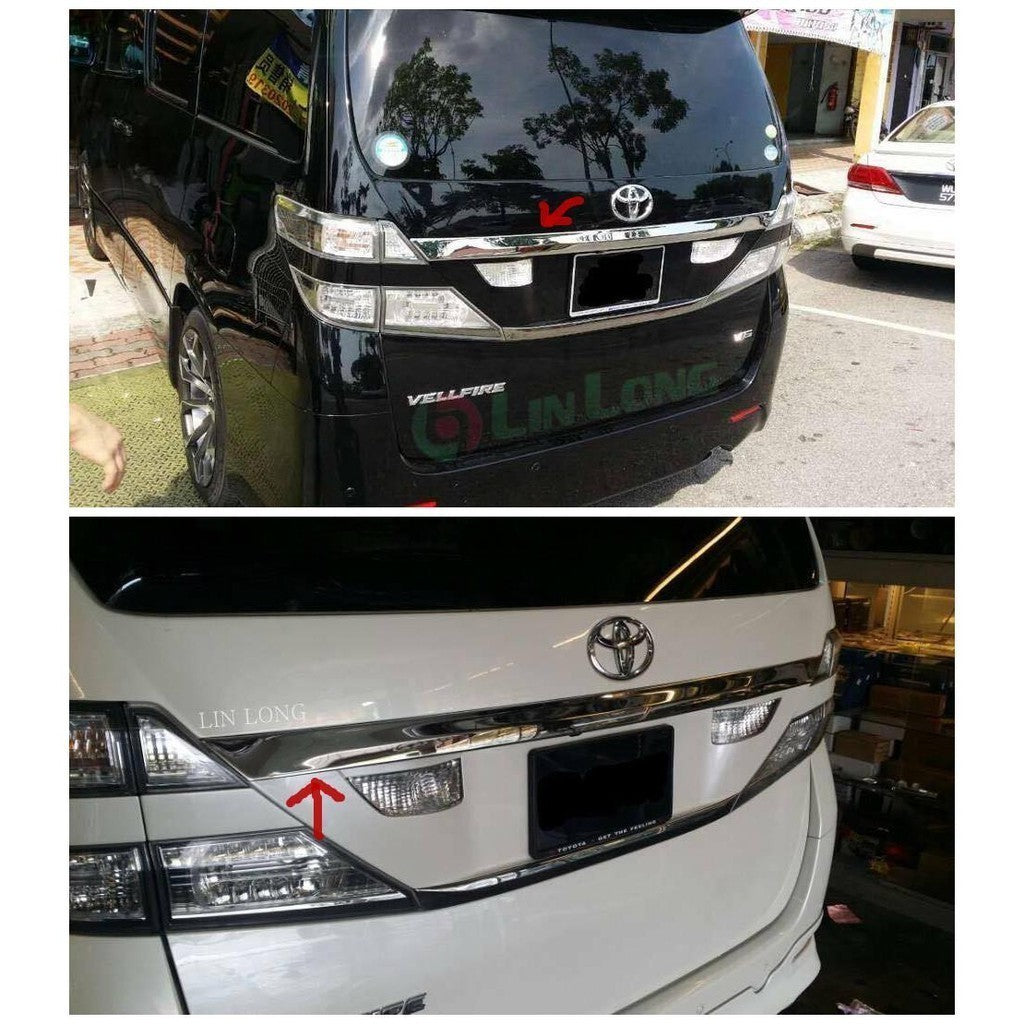 Toyota Alphard Vellfire ANH20 2008-2014 Rear Trunk Garnish Chrome TV184-1