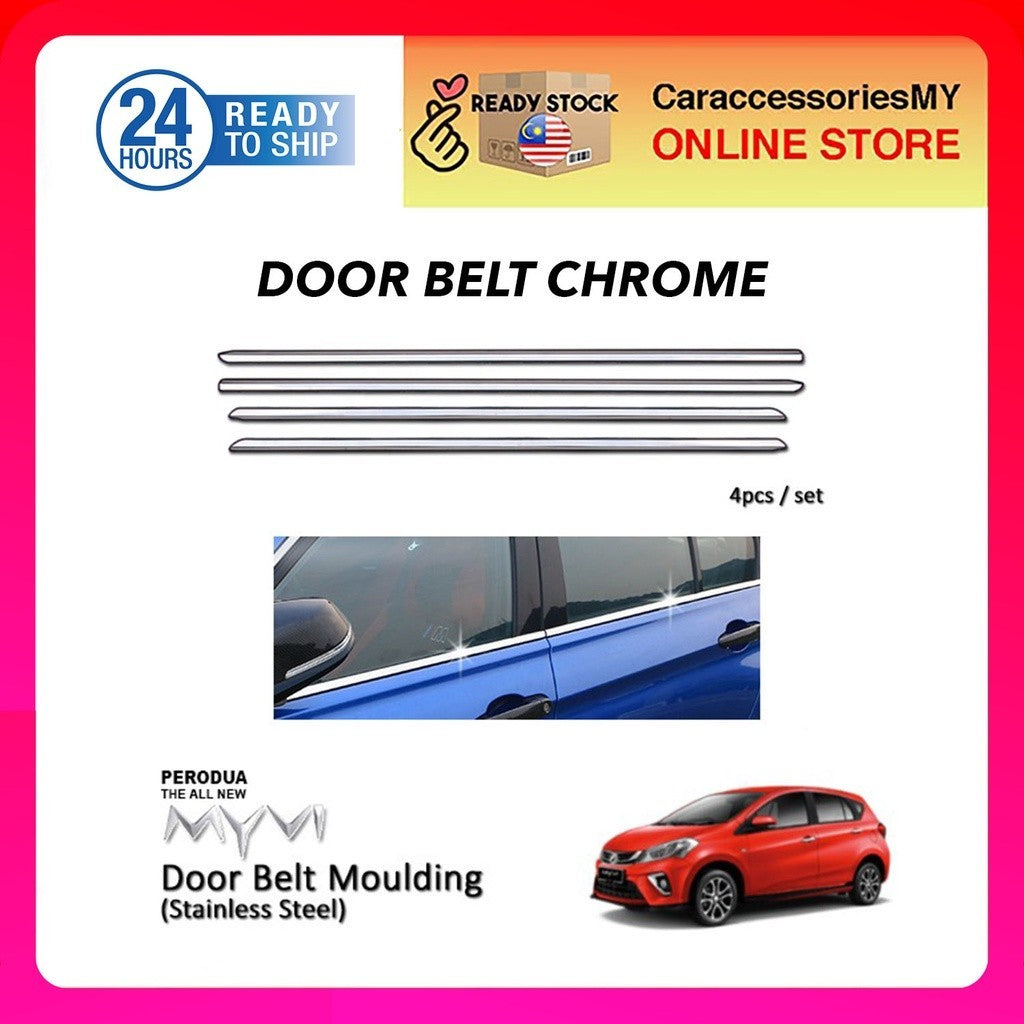 Myvi new 2018 - 2021 Window trim Chrome Lining Door Belt Moulding