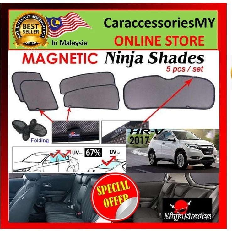 Honda HRV Magnetic Ninja Sun Shade (5pcs/set) hr-v sun cover protection UV block