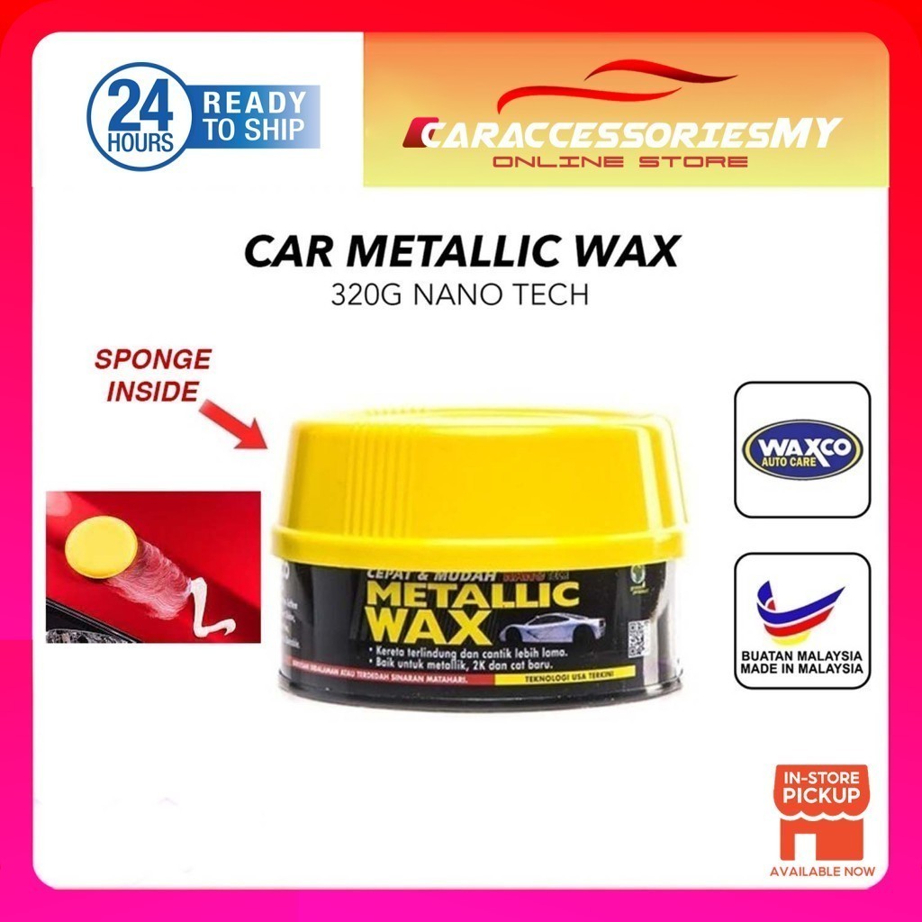 Waxco Car Metallic Wax 320g nano tech made in malaysia auto car care kilat kereta coating shine berkualiti car wax kit