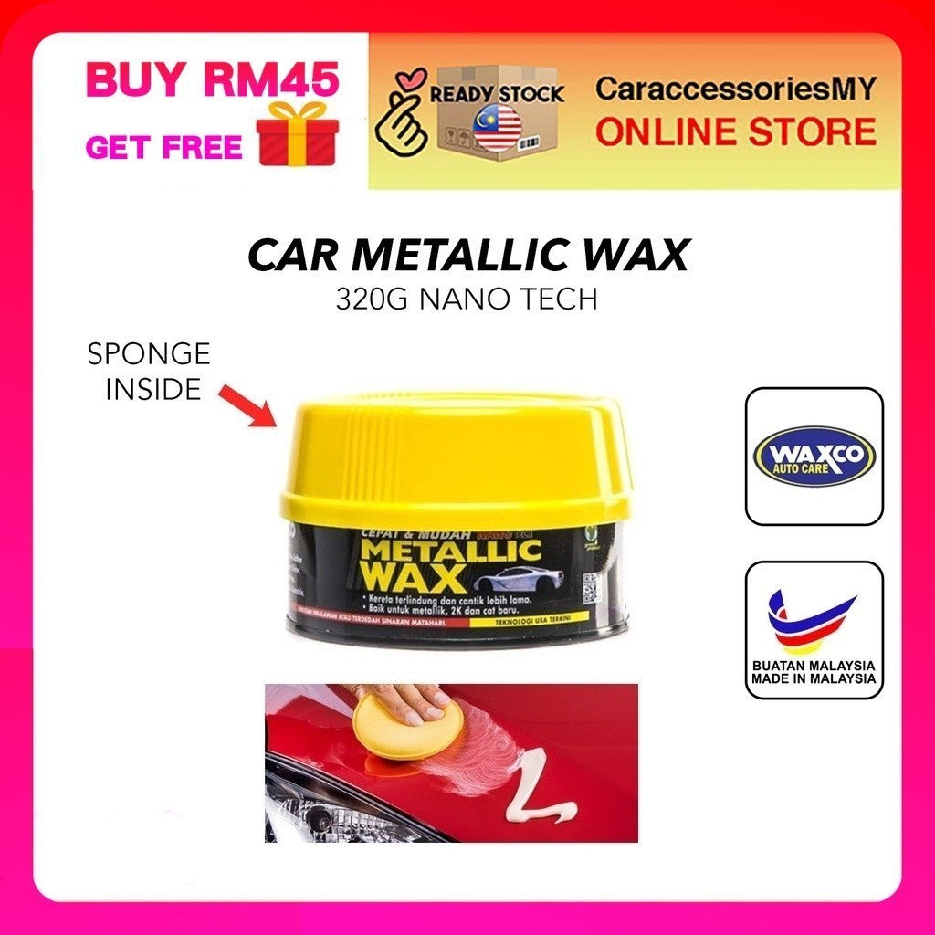Waxco Car Metallic Wax 320g nano tech made in malaysia auto car care kilat kereta coating shine berkualiti car wax kit
