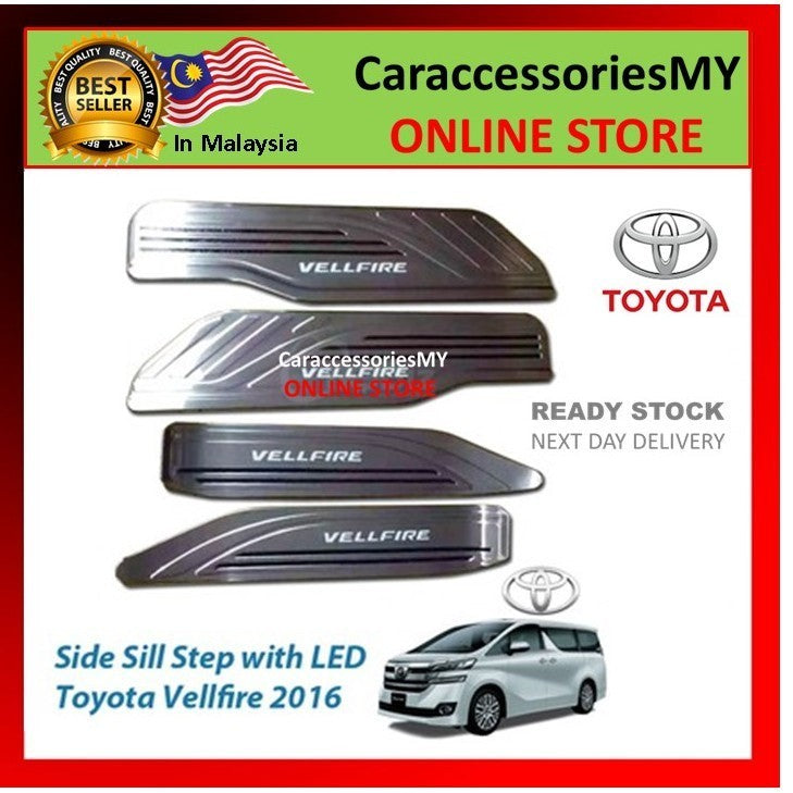 Toyota Vellfire ANH30 2015 LED Door Side Sill Step Plate blue light accessories garnish