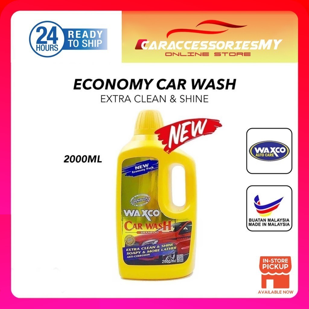 Waxco car wash shampoo Economy pack 2000ml clean & shine metallic and normal paint car care sabun kereta snow wash