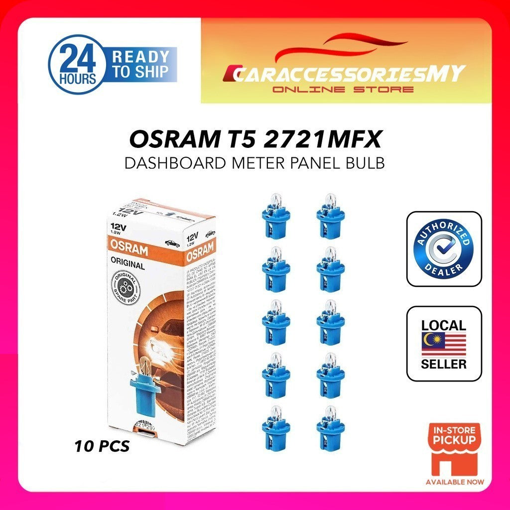 Osram 2721MFX T5 Blue Socket Dashboard Meter Panel PCB car light bulb 12V (10pcs)