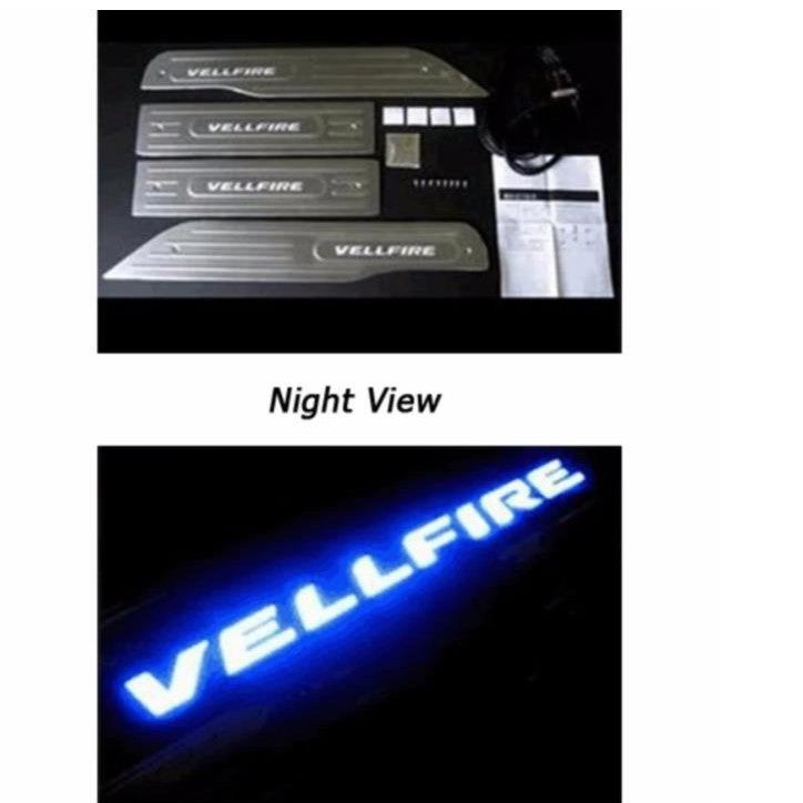 Toyota Vellfire ANH30 2015 LED Door Side Sill Step Plate blue light accessories garnish