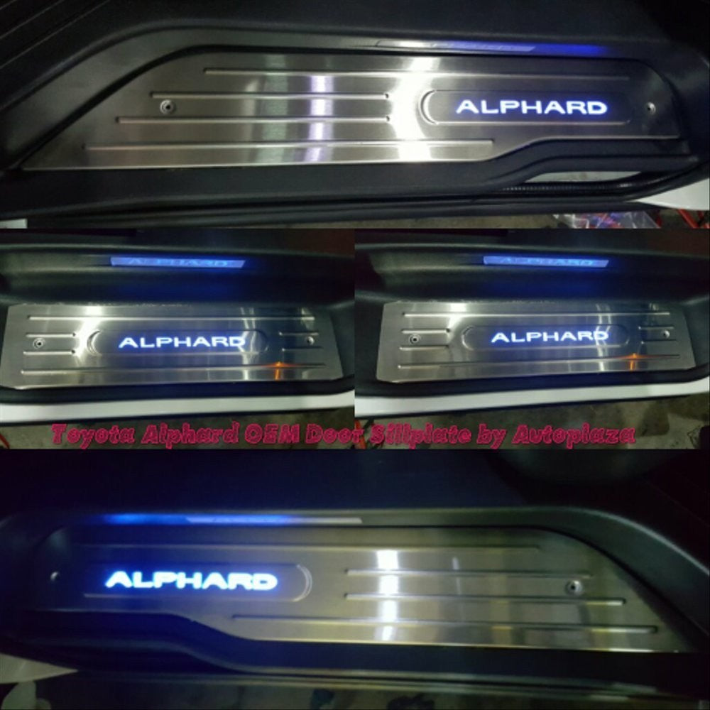 Toyota Vellfire ANH30 2015 LED Door Side Sill Step Plate blue light accessories garnish