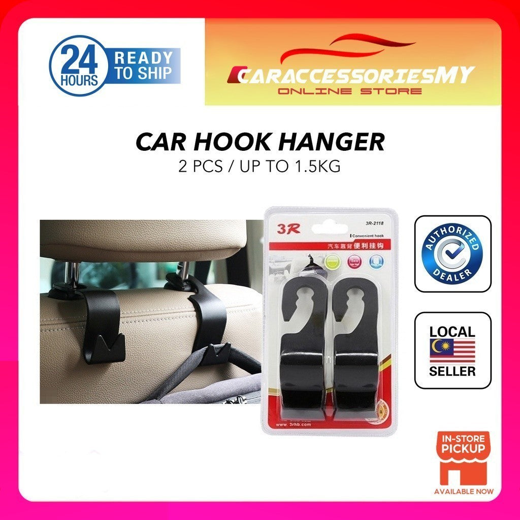 2 pcs Car Seat Back Trunk Bag Hanger Holder Auto Headrest Luggage Hook 3R-2118