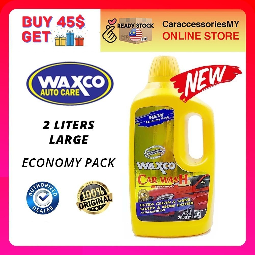 Waxco car wash shampoo Economy pack 2000ml clean & shine metallic and normal paint car care sabun kereta snow wash