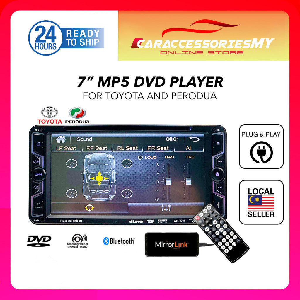 Myvi Lagi Best 7 inch DVD player double din car MP5 Mirrorlink bluetooth usb radio 2011 to 2012