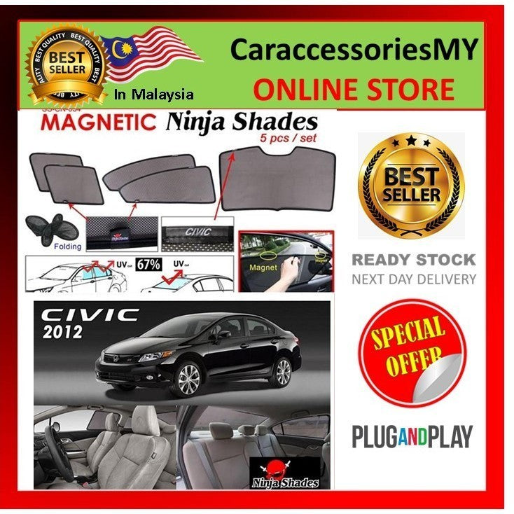 Honda CIVIC 2012 Magnetic Ninja Sun Shade/Sunshade Premium Quality